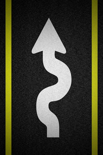 Arrow sign as road — Stock Photo, Image