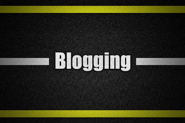 Traffic  road surface with text Blogging — Stock Photo, Image