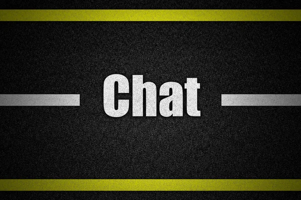 Superficie vial de tráfico con texto Chat — Foto de Stock