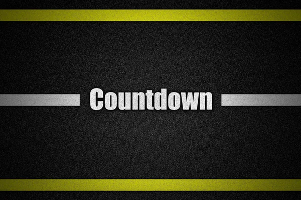 Verkeer wegdek met tekst countdown — Stockfoto