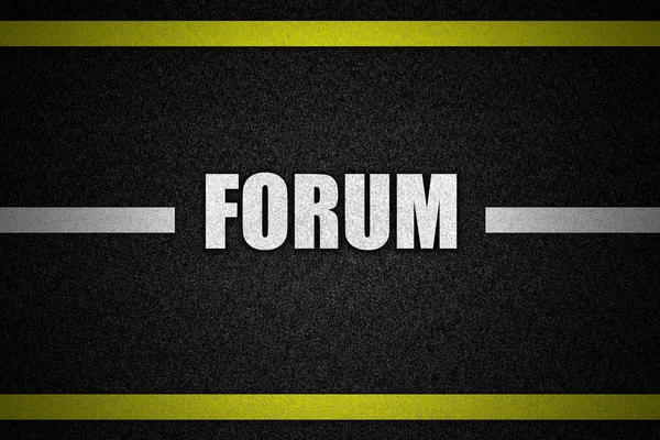 Trafikerar vägbanan med text forum — Stockfoto