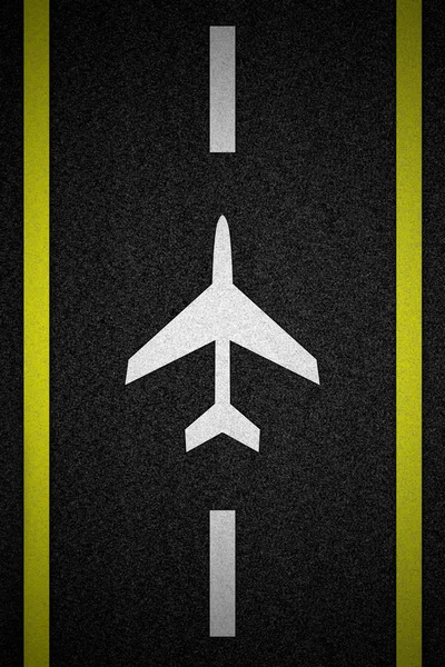 路上的标志飞机 — 图库照片