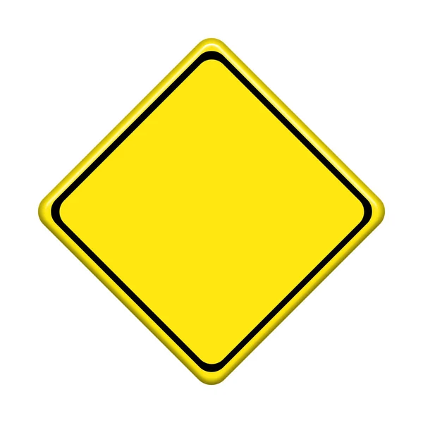 Blanco geel verkeersbord op witte achtergrond — Stockfoto