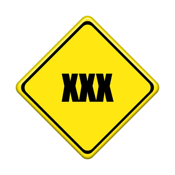 Señal de tráfico amarillo sobre fondo blanco —  Fotos de Stock