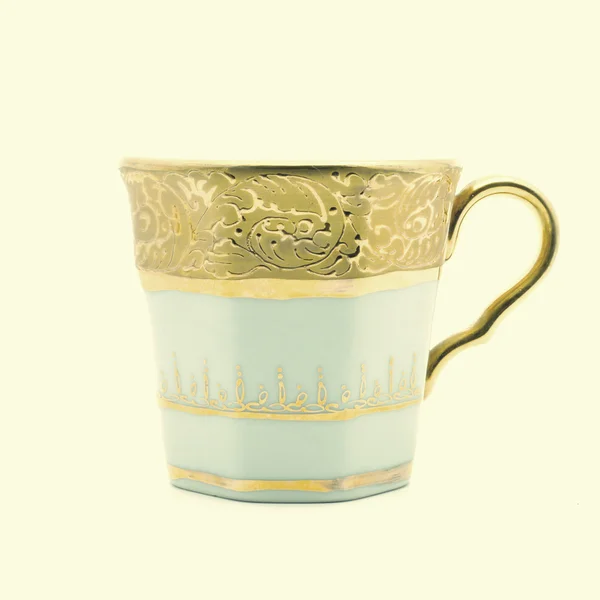 金泥白いカップ古いビンテージ レトロなスタイル — ストック写真