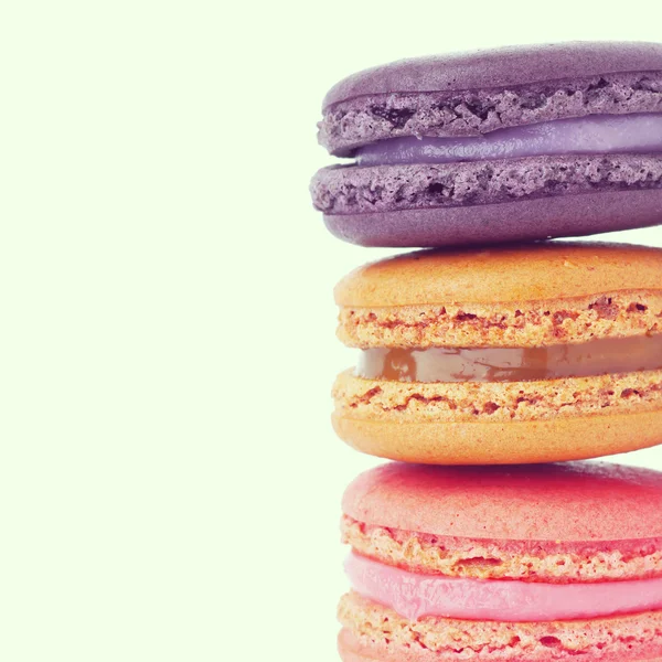 Sweet and colourful french macarons retro-vintage style — Stock Photo, Image