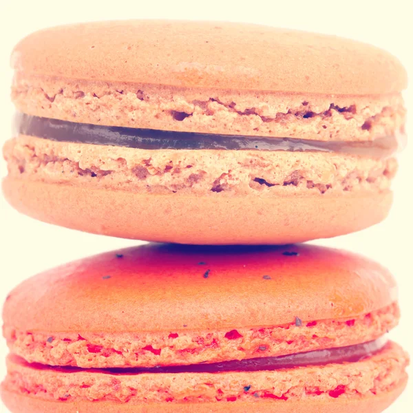 Zoete en kleurrijk Franse macarons retro-vintage stijl — Stockfoto