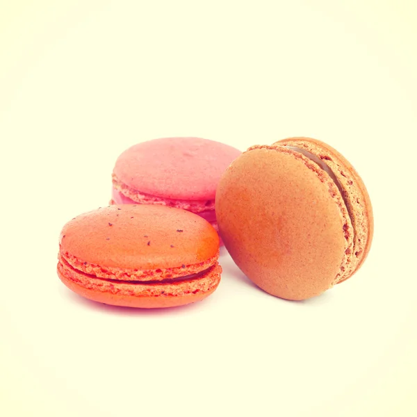 Zoete en kleurrijk Franse macarons retro-vintage stijl — Stockfoto