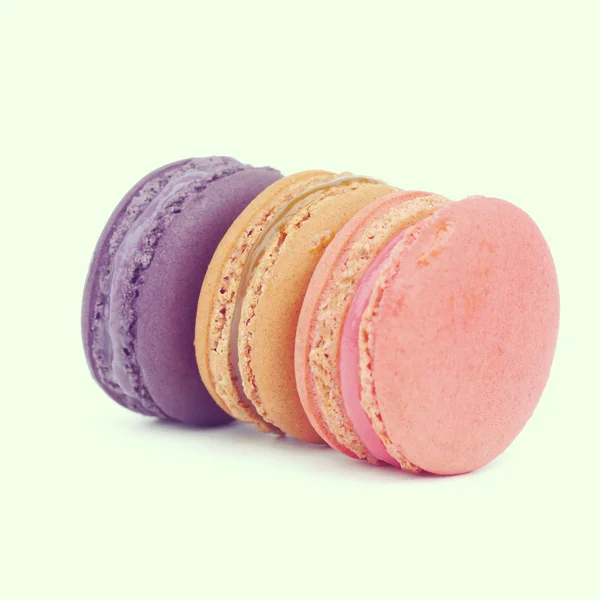 Macarons francesi dolci e colorati stile retrò-vintage — Foto Stock