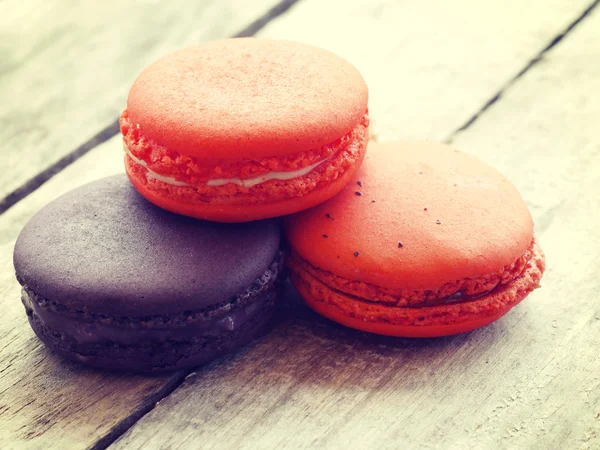 Macarons francesi dolci e colorati stile retrò-vintage — Foto Stock