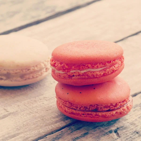 Macarons français doux et colorés style rétro-vintage — Photo