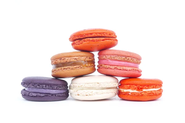 Macarons isolés sur fond blanc — Photo