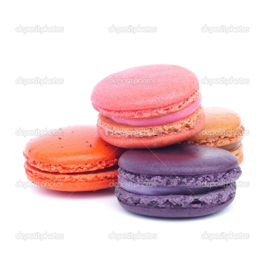 macaroons isolated on white background