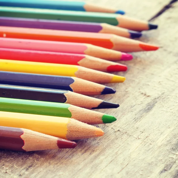 Color pencils old retro vintage style — Stock Photo, Image