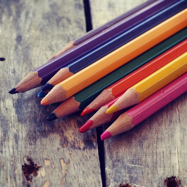 Color pencils old retro vintage style — Stock Photo, Image