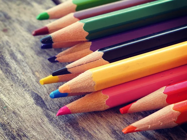 Color pencils old retro vintage style — Stock Photo, Image