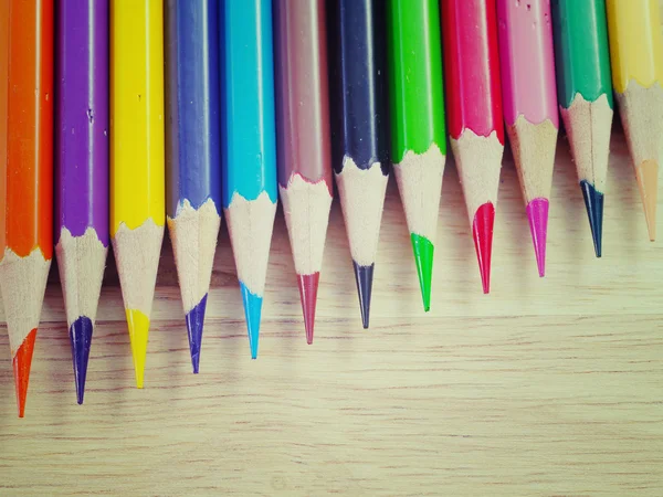 Color pencils old retro vintage style — Stock Photo, Image