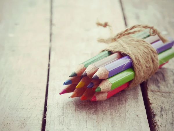 Color pencils old retro vintage style — Stock Photo, Image