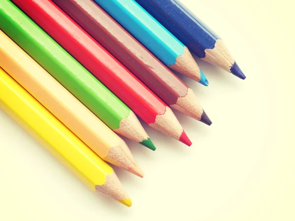 Kleur potloden oude retro vintage stijl — Stockfoto