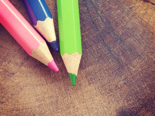 Color pencils old retro vintage style — Stock Photo, Image