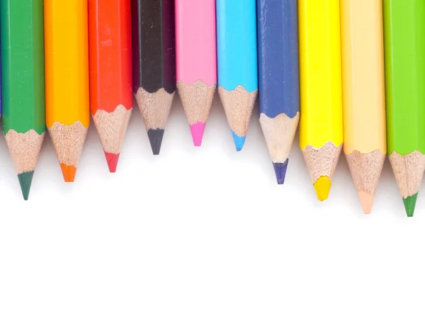 Colour pencils isolated on white background — Stock Photo, Image
