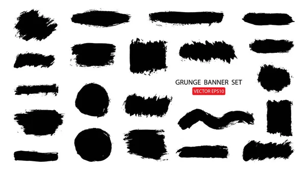Σύνολο Ζωγραφισμένα Στο Χέρι Διάνυσμα Γρατζουνιές Εικονογράφηση Πρότυπο Grunge Πανό — Διανυσματικό Αρχείο