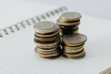 coins business finance. save money for investment concept