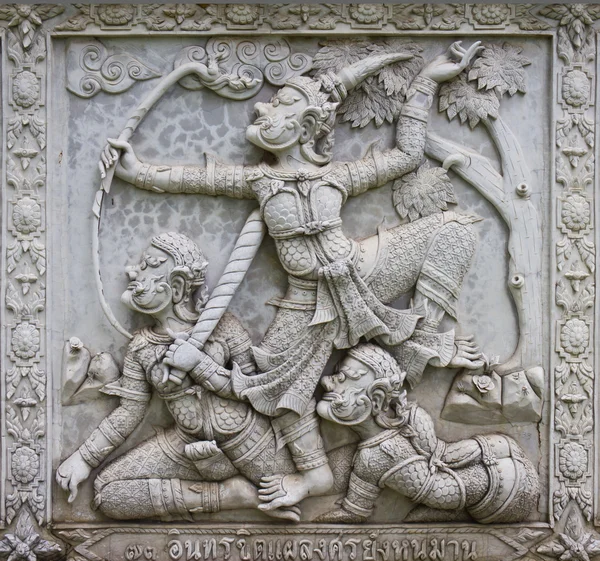Ramayana bas-relief sculpture — Stock Photo, Image