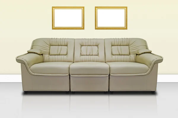 Beige modern sofa — Stock Photo, Image