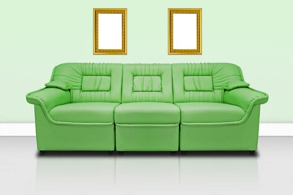 Green modern sofa — Stock Photo, Image