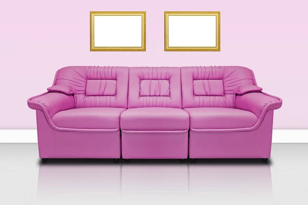Růžový moderní pohovka — Stock fotografie