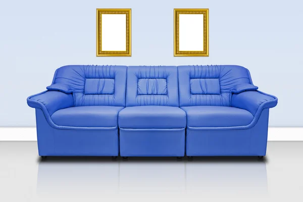 Blue modern sofa — Stock Photo, Image