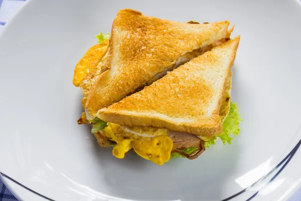 Sandwich on dish — Stock Photo, Image