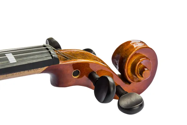 Scroll and pegbox of violin — Stock Photo, Image