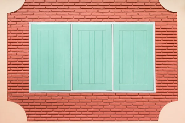 Teal wooden window — Stock Photo, Image