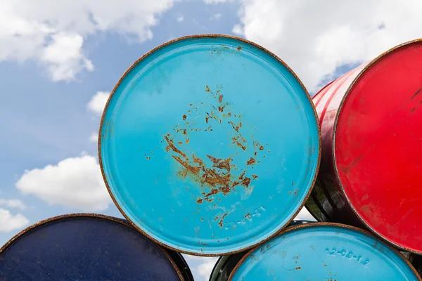 Metal oil barrels — Stock Photo, Image