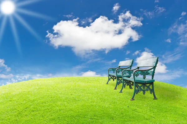 Outdoor vintage benches — Stock Photo, Image