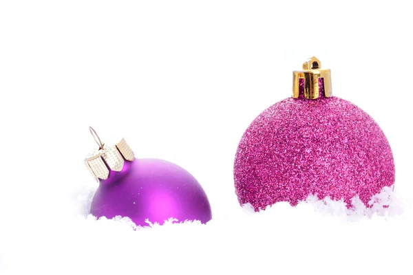 Pink christmas ball ornaments — Stock Photo, Image