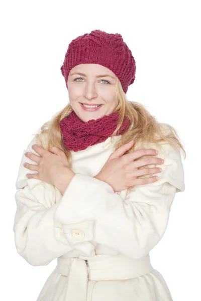 Woman with scarf and coat — Stock Photo, Image