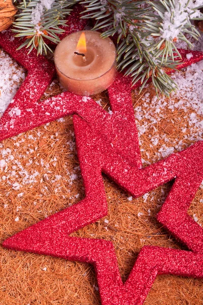 Árbol de pino vela de Adviento — Stockfoto