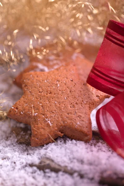 Homemade baked gingerbread star cookies — Stock Photo, Image