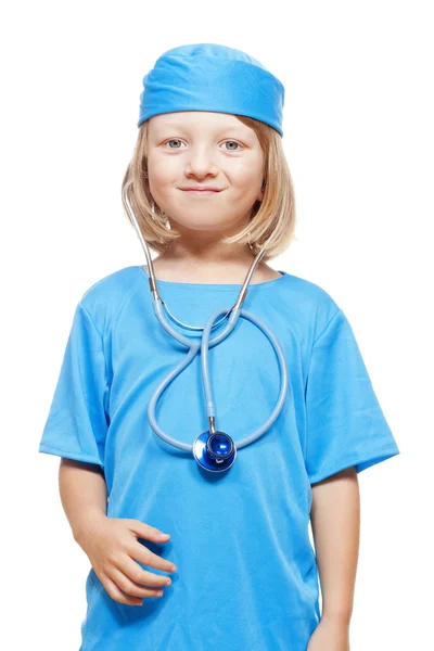 Junge spielt einen Arzt — Stockfoto
