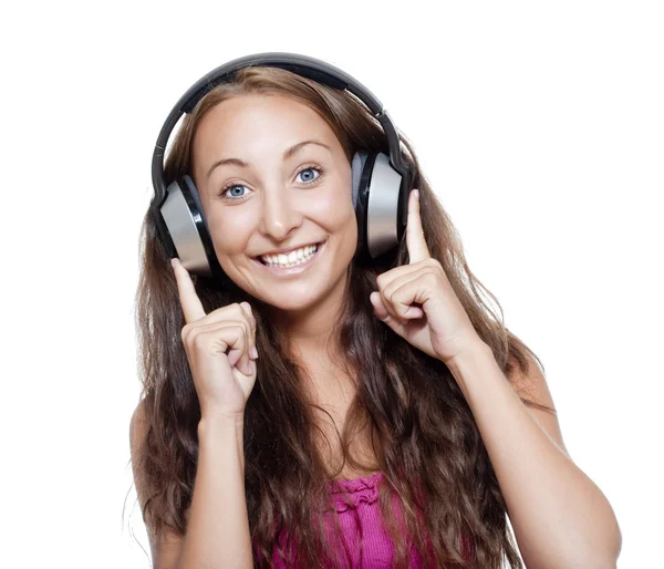 Chica joven escuchando música —  Fotos de Stock