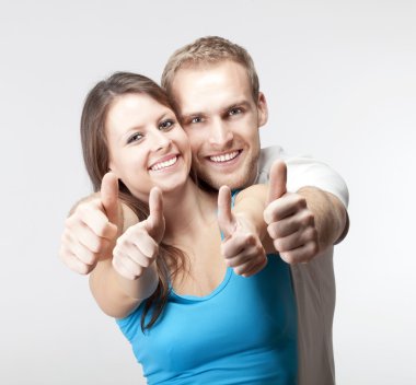 couple showing thumbs up clipart