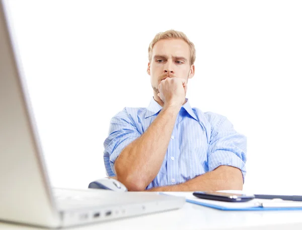Young man at office thinking — Stock Photo, Image