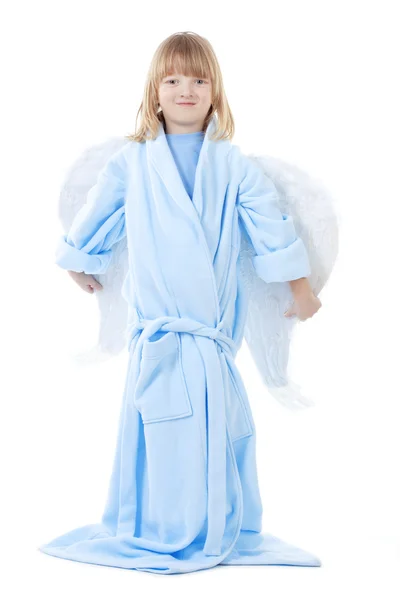 Мальчик с крыльями ангелов — стоковое фото