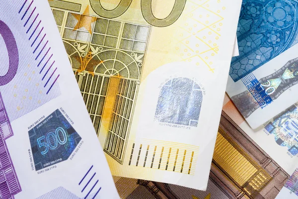 CLOSEUP OF EURO - EUROPEAN UNION BANKNOTES — Stock Photo, Image