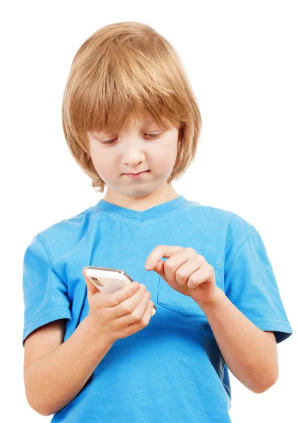 Boy Sending Text Message on Mobile Phone — Stock Photo, Image