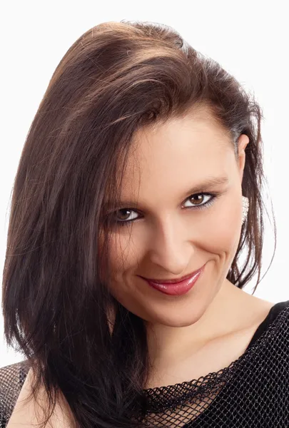 Portrait of Young Woman with Brown Hair — Stock Photo, Image