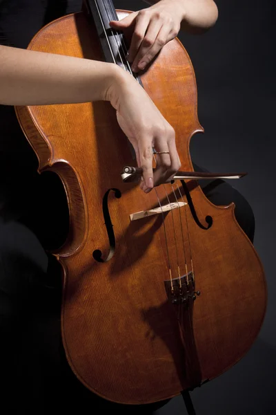 Female Musician Playing Violoncello — Stok Foto